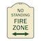 Signmission No Standing Fire Zone W/ Bidirectional Arrow Heavy-Gauge Aluminum Sign, 24" x 18", TG-1824-23587 A-DES-TG-1824-23587 - alternate 1
